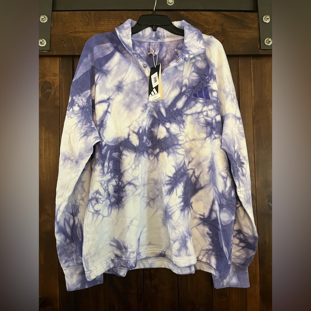 adidas Lavender Tie-Dye Crewneck Sweatshirt